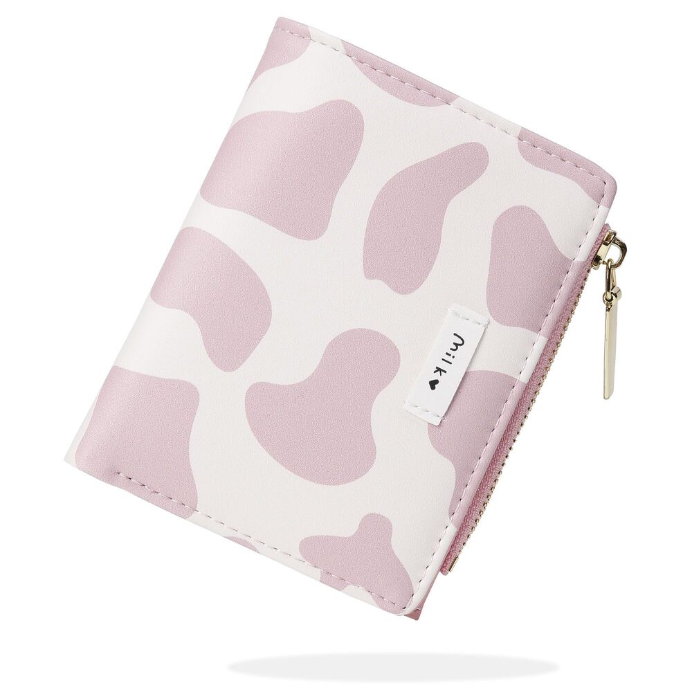 1806 Cute Wallets  Leather Bifold Small Wallet with Zipper Coin Purse